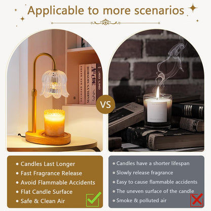 Candle Warmer Lamp Electric Timer - Flower Home Decor Women Birthday Gifts