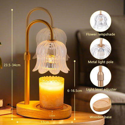 Candle Warmer Lamp Electric Timer - Flower Home Decor Women Birthday Gifts