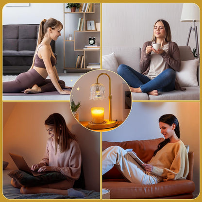 Candle Warmer Lamp Electric Timer - Flower Home Decor Women Birthday Gifts