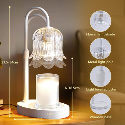 Candle Warmer Lamp Electric Timer - Flower Home Decor Women Birthday Gifts