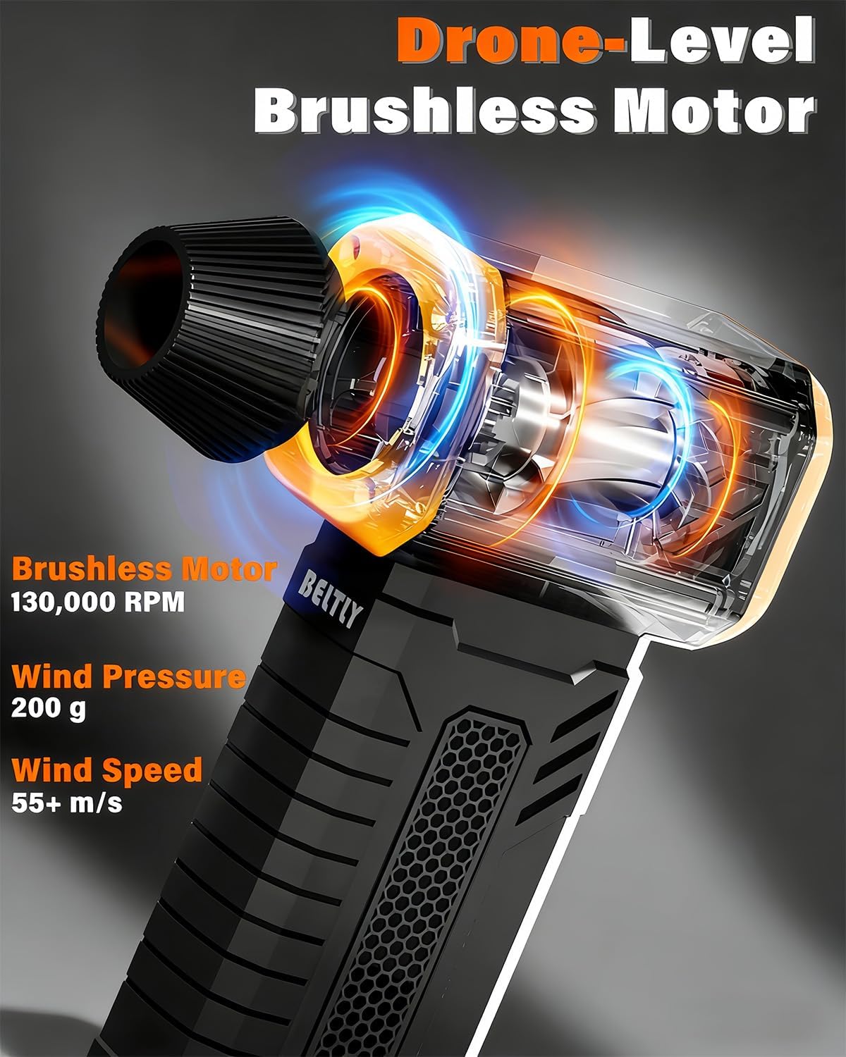 FT03 Compressed Air Duster, 1-100 Stepless Speed Adjustable