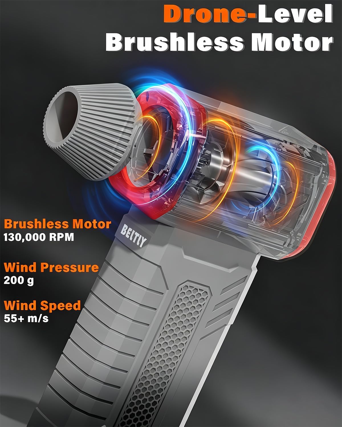 FT03 Compressed Air Duster, 1-100 Stepless Speed Adjustable