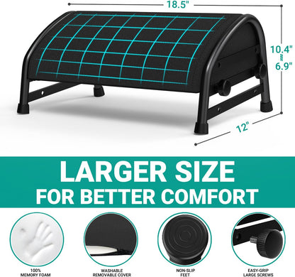 Adjustable Foot Rest for Under Desk at Work, Ergonomic Foot Stools