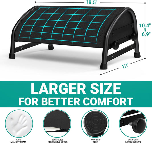 Adjustable Foot Rest for Under Desk at Work, Ergonomic Foot Stools
