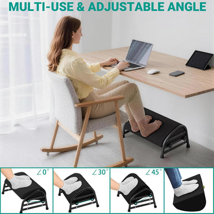 Adjustable Foot Rest for Under Desk at Work, Ergonomic Foot Stools