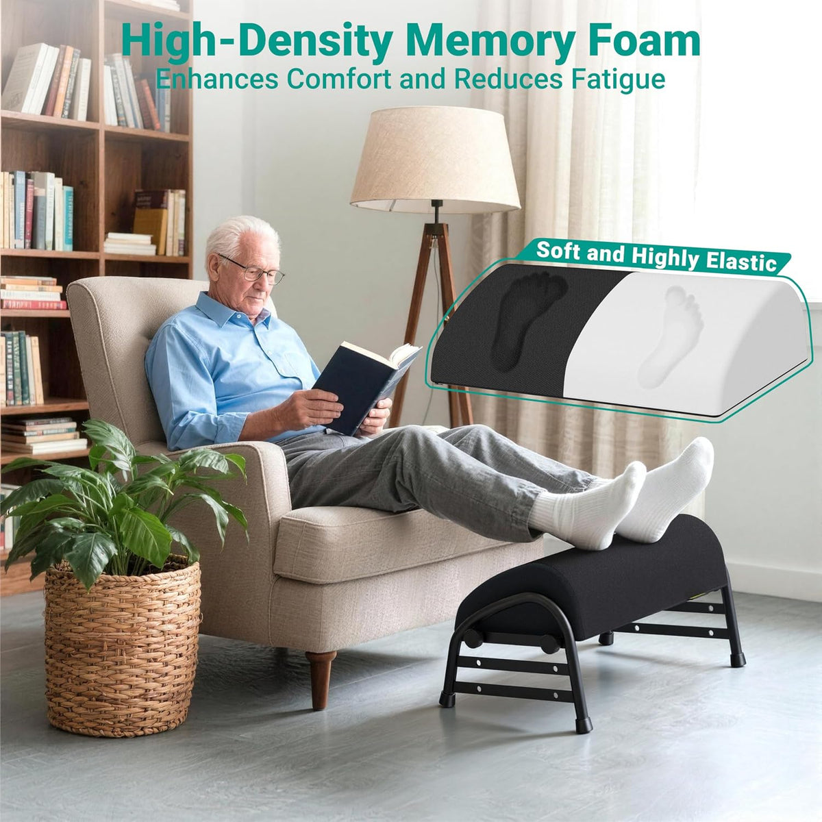 Adjustable Foot Rest for Under Desk at Work, Ergonomic Foot Stools
