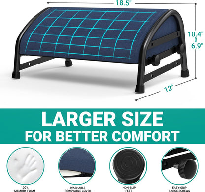 Adjustable Foot Rest for Under Desk at Work, Ergonomic Foot Stools
