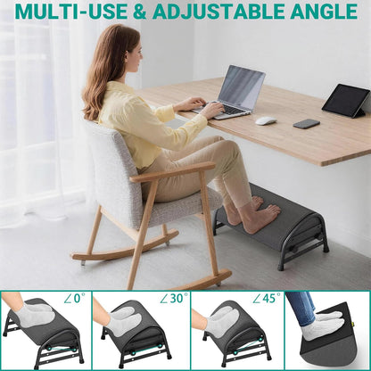 Adjustable Foot Rest for Under Desk at Work, Ergonomic Foot Stools