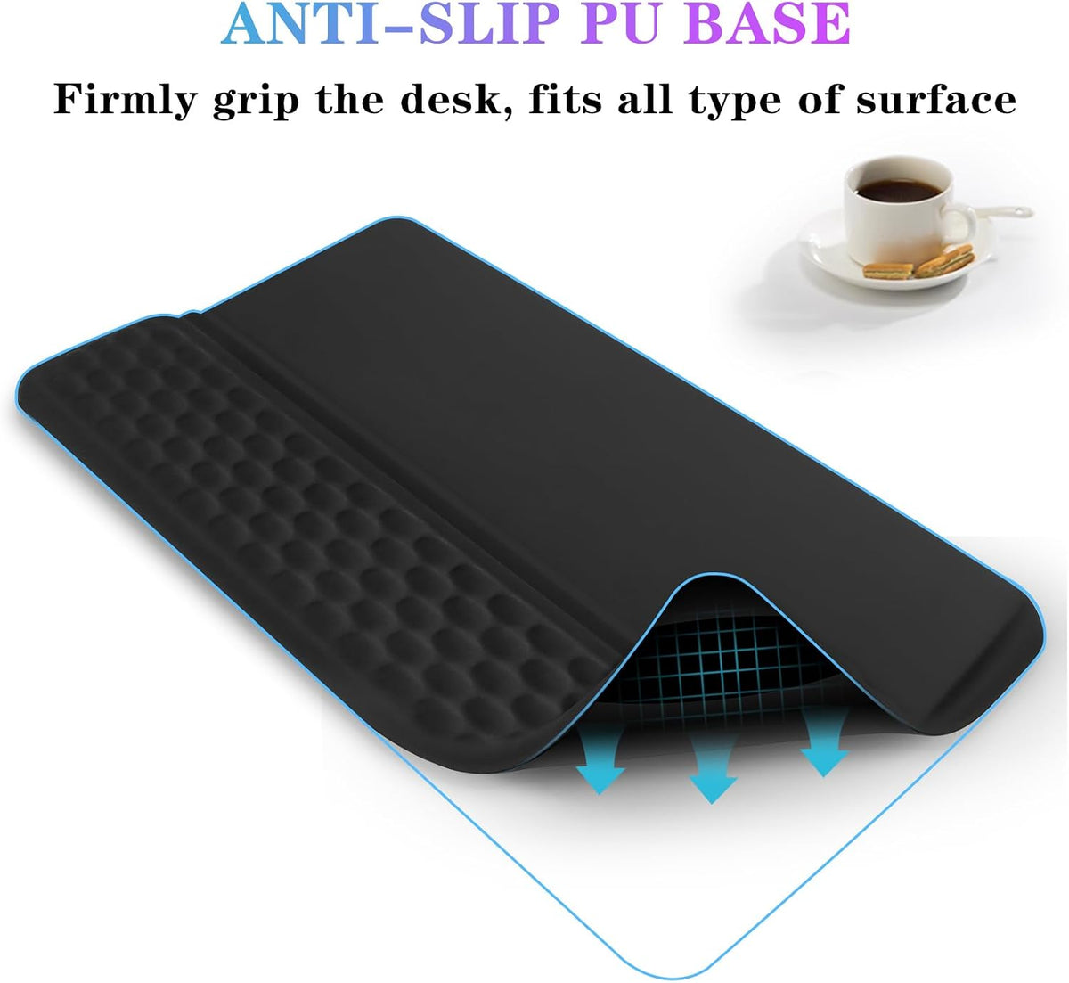 Computer Keyboard Stand with Wrist Rest Support Pad, Black