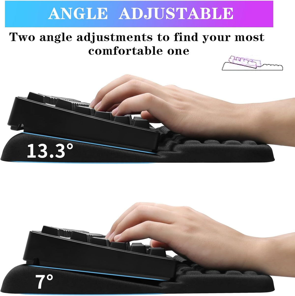 Computer Keyboard Stand with Wrist Rest Support Pad, Black