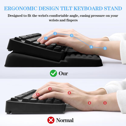 Computer Keyboard Stand with Wrist Rest Support Pad, Black