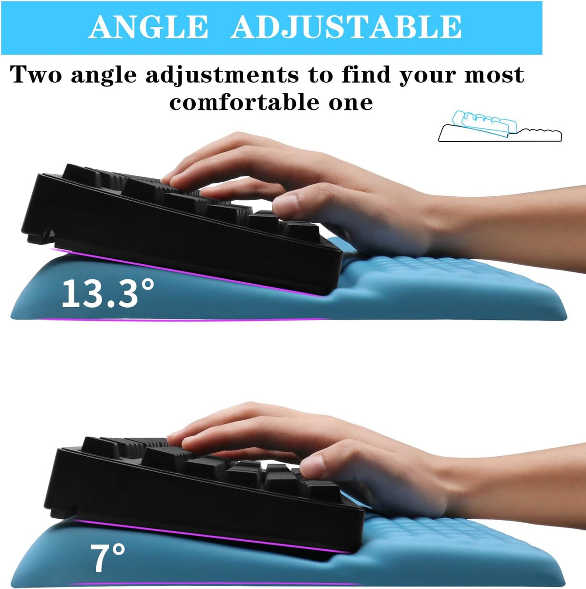 Computer Keyboard Stand with Wrist Rest Support Pad, Black