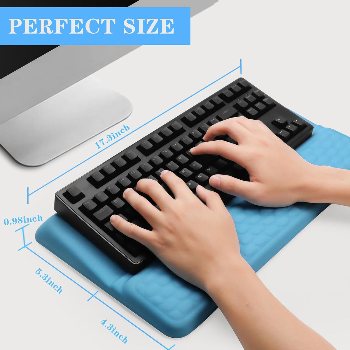 Computer Keyboard Stand with Wrist Rest Support Pad, Black