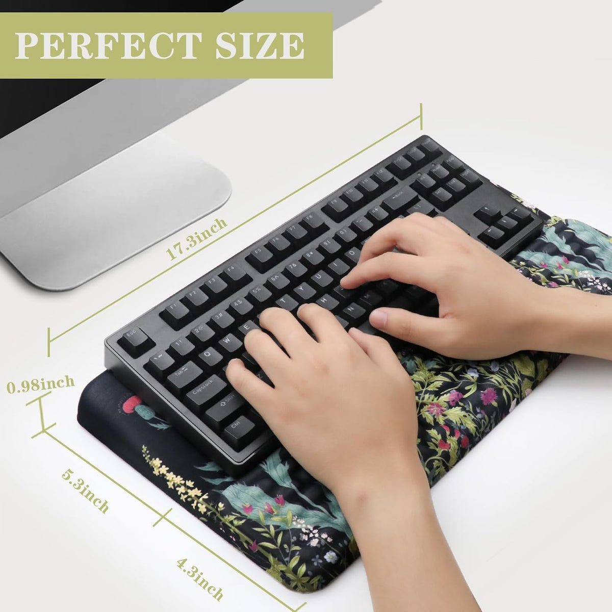 Computer Keyboard Stand with Wrist Rest Support Pad, Black