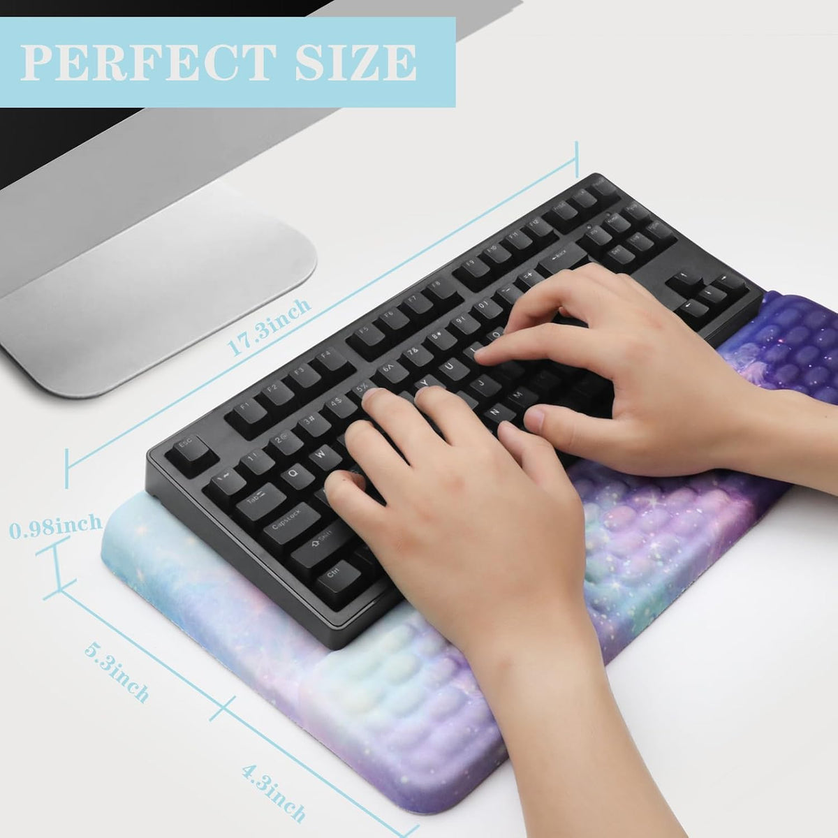 Computer Keyboard Stand with Wrist Rest Support Pad, Black