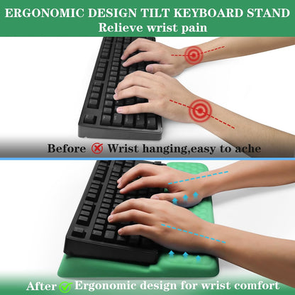 Computer Keyboard Stand with Wrist Rest Support Pad, Black