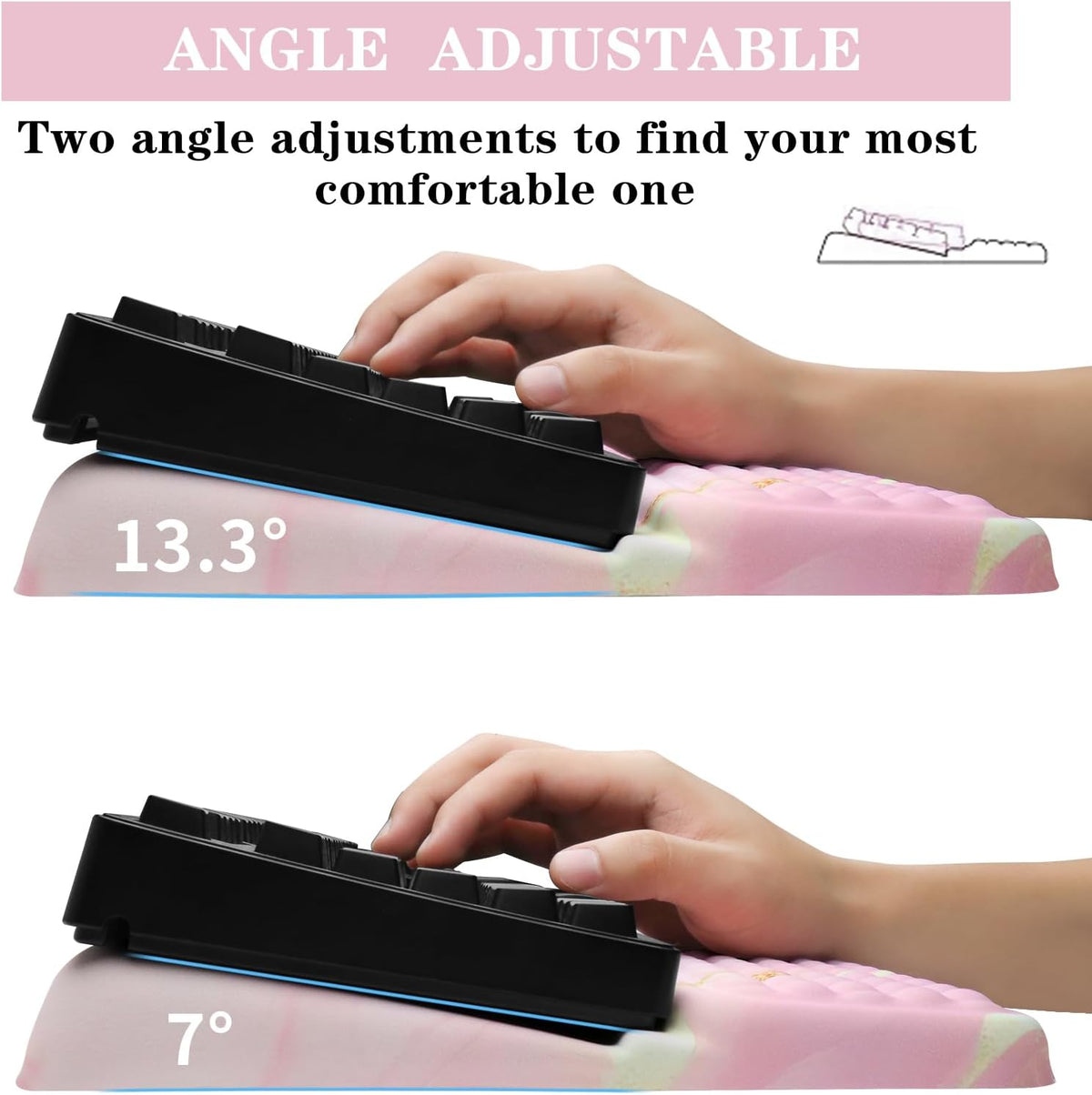 Computer Keyboard Stand with Wrist Rest Support Pad, Black