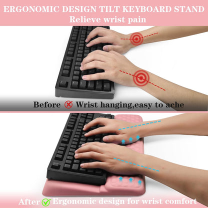 Computer Keyboard Stand with Wrist Rest Support Pad, Black