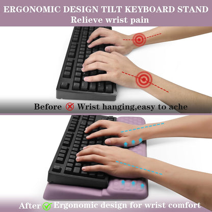 Computer Keyboard Stand with Wrist Rest Support Pad, Black