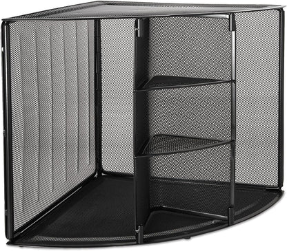 Mesh Collection Corner Desktop Shelf Black (62630)