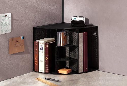 Mesh Collection Corner Desktop Shelf Black (62630)
