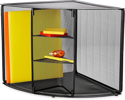 Mesh Collection Corner Desktop Shelf Black (62630)