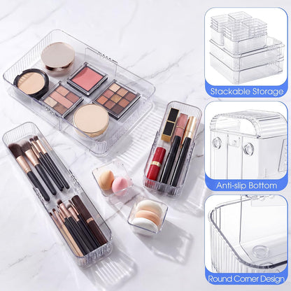 14Pcs Extendable Drawer Organizer 4-Size Expandable Drawer Organizer