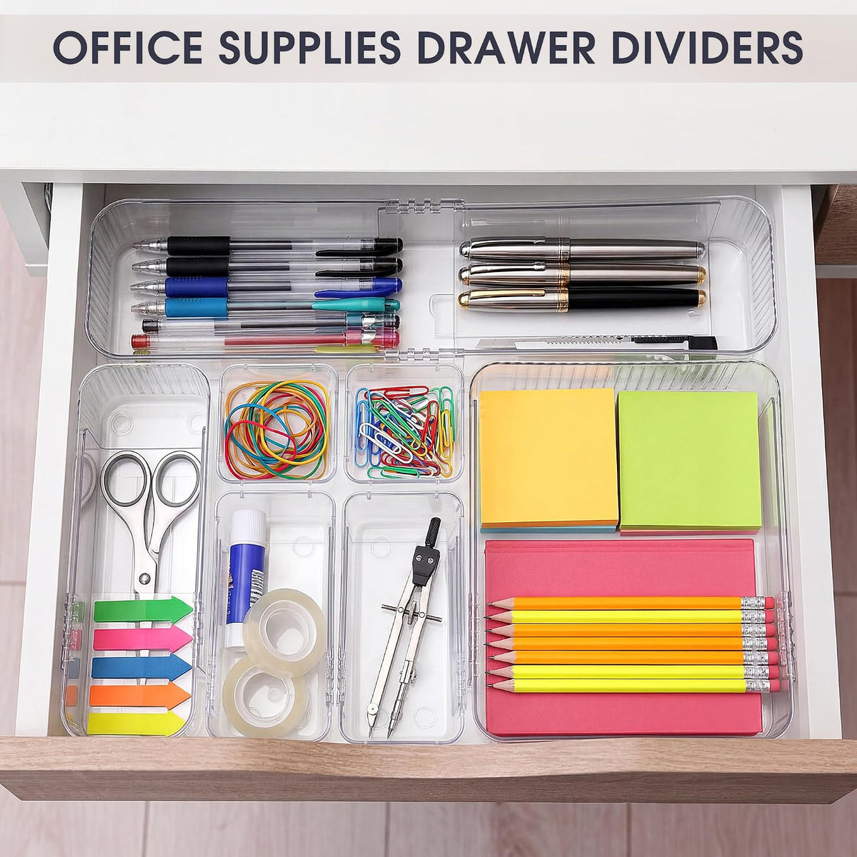14Pcs Extendable Drawer Organizer 4-Size Expandable Drawer Organizer