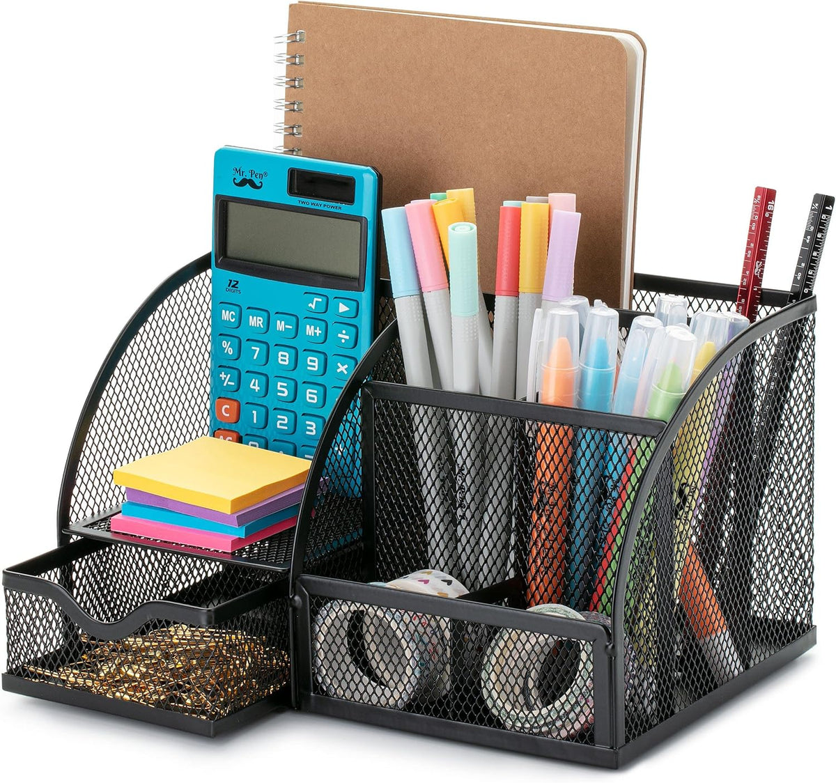 Mesh Desk Organizer, Black, Pen Holders Organizers