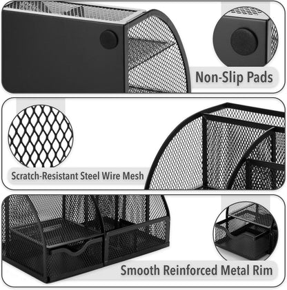 Mesh Desk Organizer, Black, Pen Holders Organizers