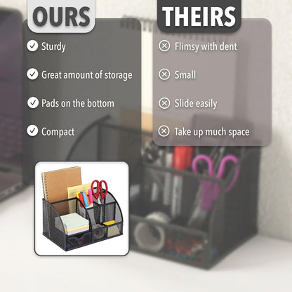 Mesh Desk Organizer, Black, Pen Holders Organizers