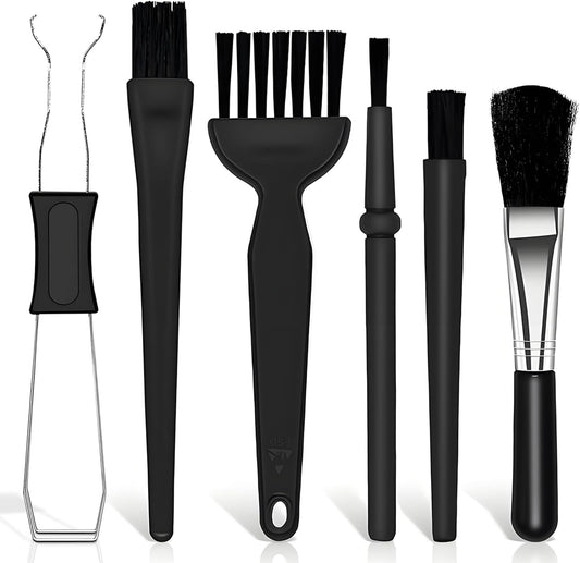 6PCS Keyboard Brush Cleaner Kit with Keycap Puller & Switch Puller, PP Handle Nylon Small Space Dust Removal Anti Static Brush for Computer Keyboard Electrical Appliance Seam Motherboard Camera