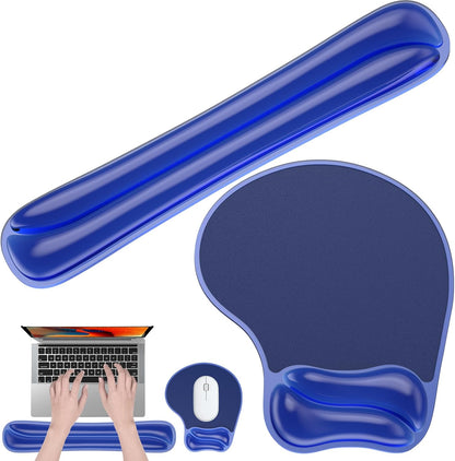 Gel Wrist Rest Mouse Pad Set, Ergonomic Support for Office Gaming