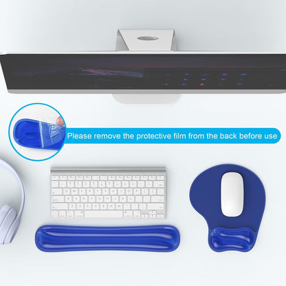 Gel Wrist Rest Mouse Pad Set, Ergonomic Support for Office Gaming