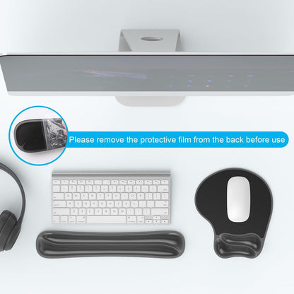 Gel Wrist Rest Mouse Pad Set, Ergonomic Support for Office Gaming