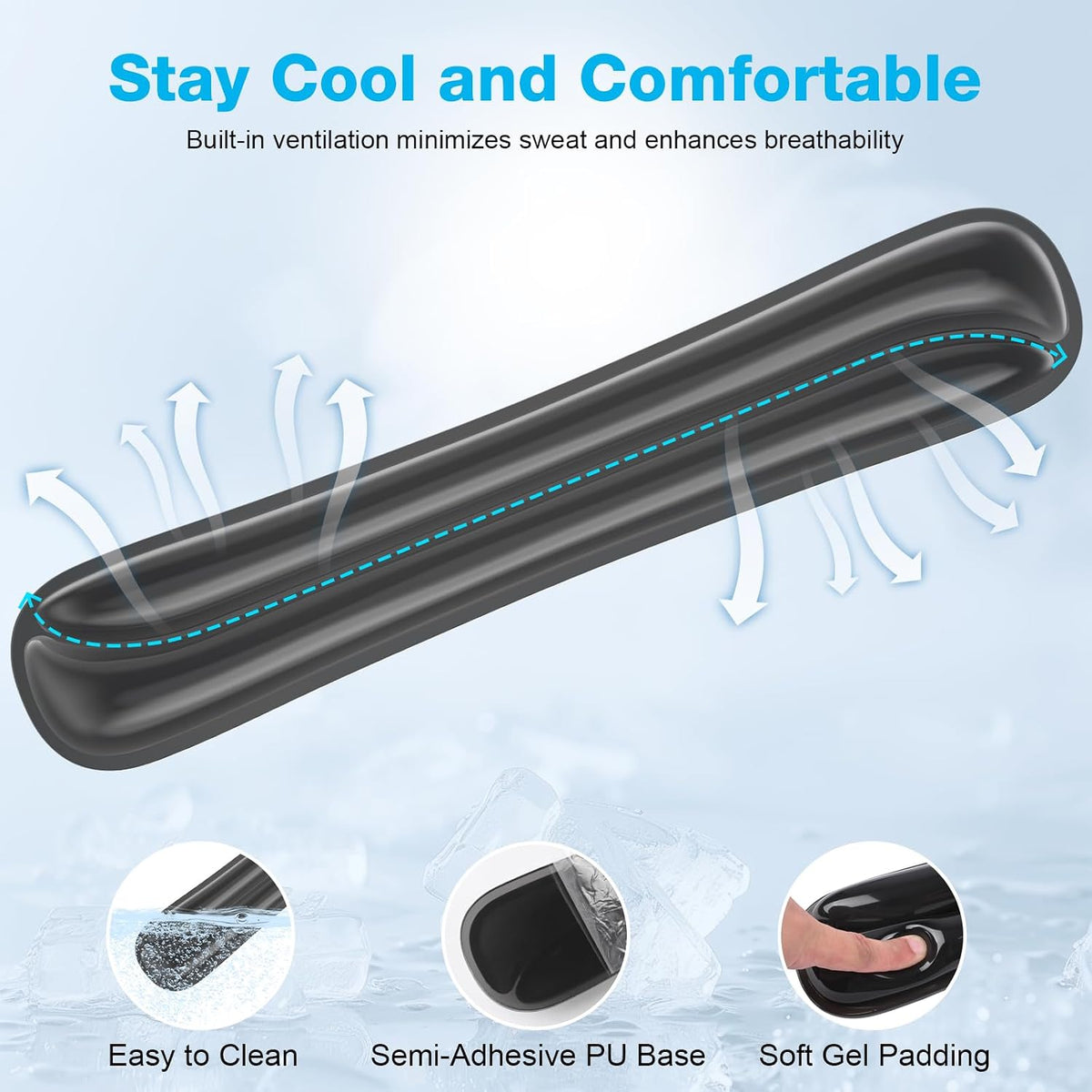 Gel Wrist Rest Mouse Pad Set, Ergonomic Support for Office Gaming