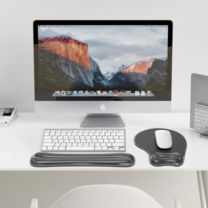 Gel Wrist Rest Mouse Pad Set, Ergonomic Support for Office Gaming