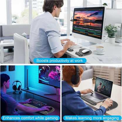 Gel Wrist Rest Mouse Pad Set, Ergonomic Support for Office Gaming