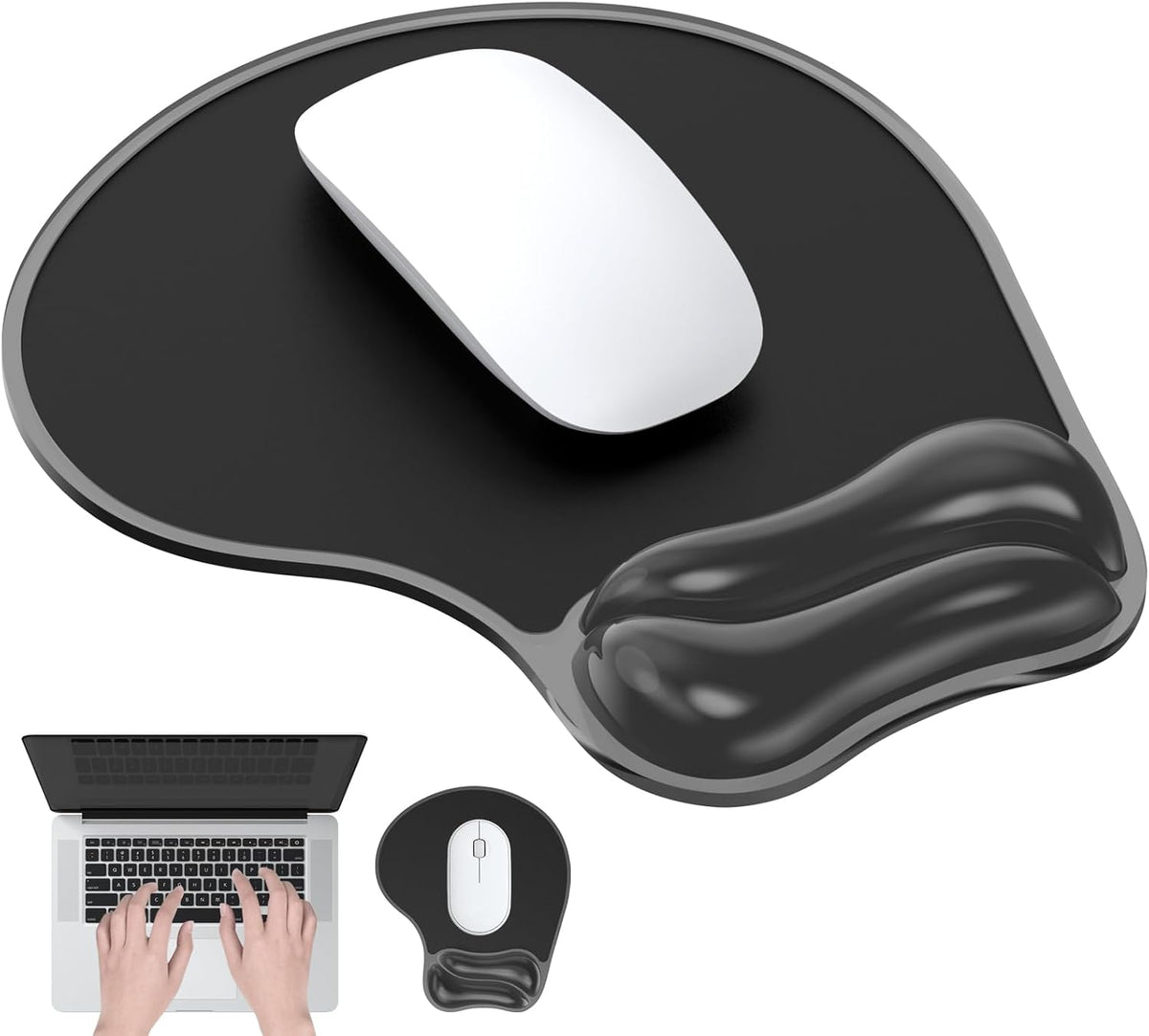 Gel Wrist Rest Mouse Pad Set, Ergonomic Support for Office Gaming
