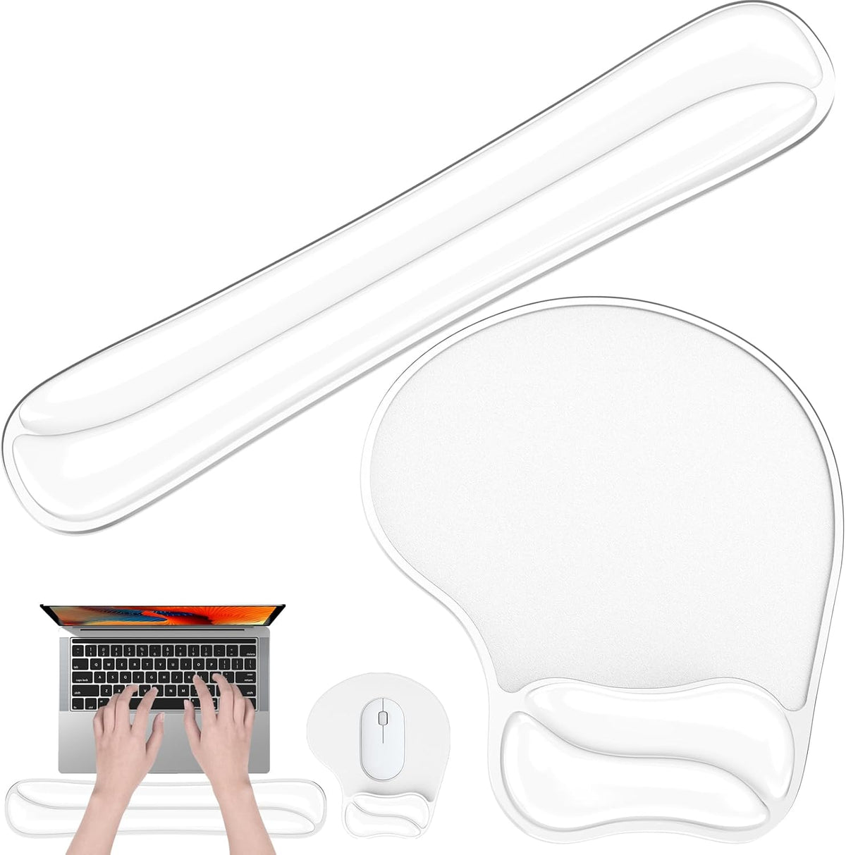 Gel Wrist Rest Mouse Pad Set, Ergonomic Support for Office Gaming