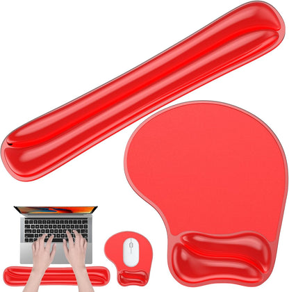Gel Wrist Rest Mouse Pad Set, Ergonomic Support for Office Gaming