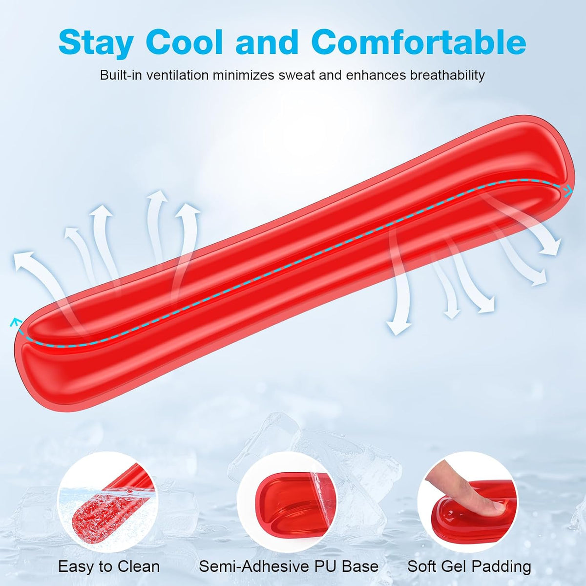 Gel Wrist Rest Mouse Pad Set, Ergonomic Support for Office Gaming