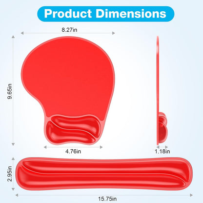 Gel Wrist Rest Mouse Pad Set, Ergonomic Support for Office Gaming