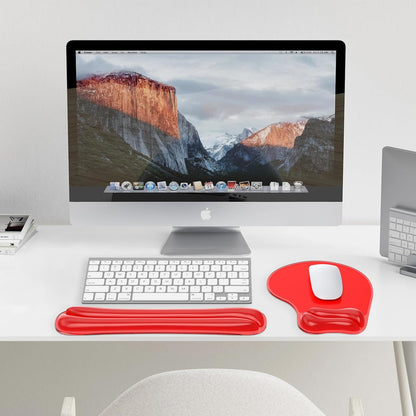 Gel Wrist Rest Mouse Pad Set, Ergonomic Support for Office Gaming