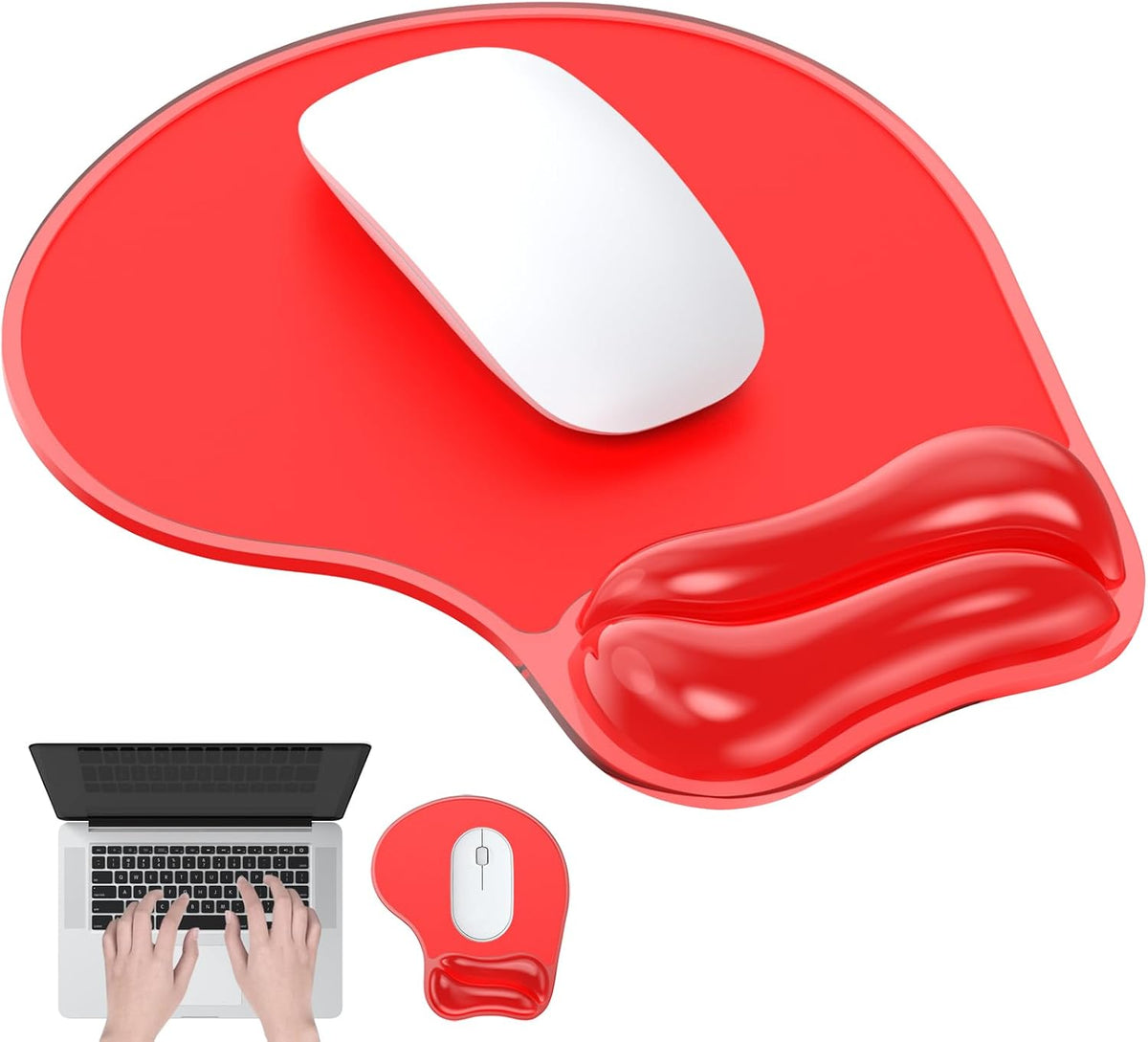 Gel Wrist Rest Mouse Pad Set, Ergonomic Support for Office Gaming