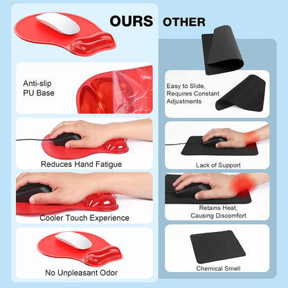 Gel Wrist Rest Mouse Pad Set, Ergonomic Support for Office Gaming