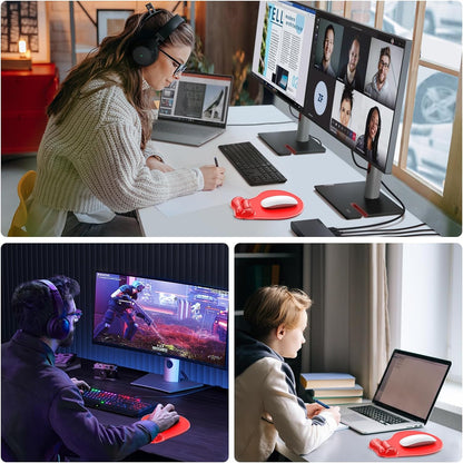 Gel Wrist Rest Mouse Pad Set, Ergonomic Support for Office Gaming