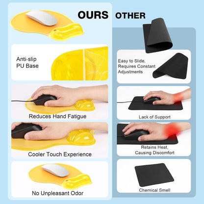 Gel Wrist Rest Mouse Pad Set, Ergonomic Support for Office Gaming