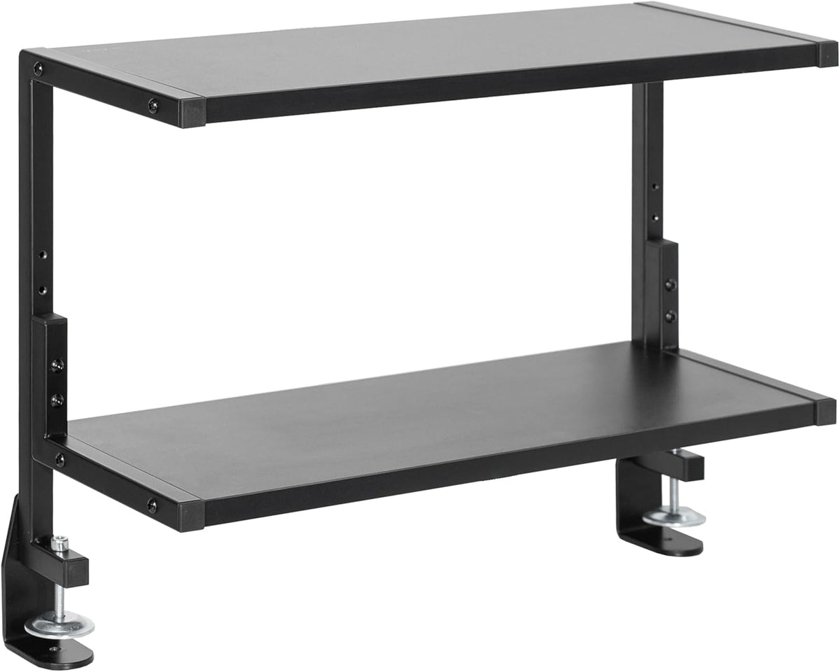 Black Clamp-on 13 inch 2-Tier Desk Shelf, STAND-SHELF2C
