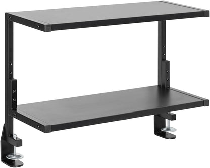 Black Clamp-on 13 inch 2-Tier Desk Shelf, STAND-SHELF2C